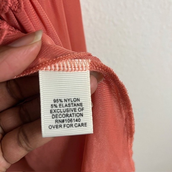 Ultra Pink M‎ Coral Lace Babydoll Flouncy Tank Top Boho Festival Coquette - Picture 10 of 13